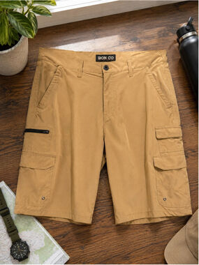 Men's IRON CO Cargo Shorts Beige Waist 34